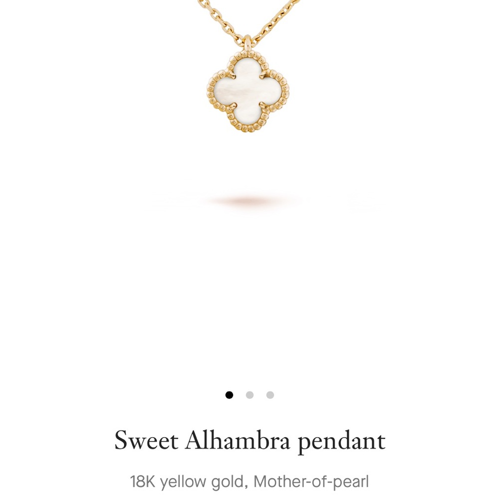 Van Cleef Arpels Sweet Alhambra Necklace 
18K yellow gold, Mother-of-pearl